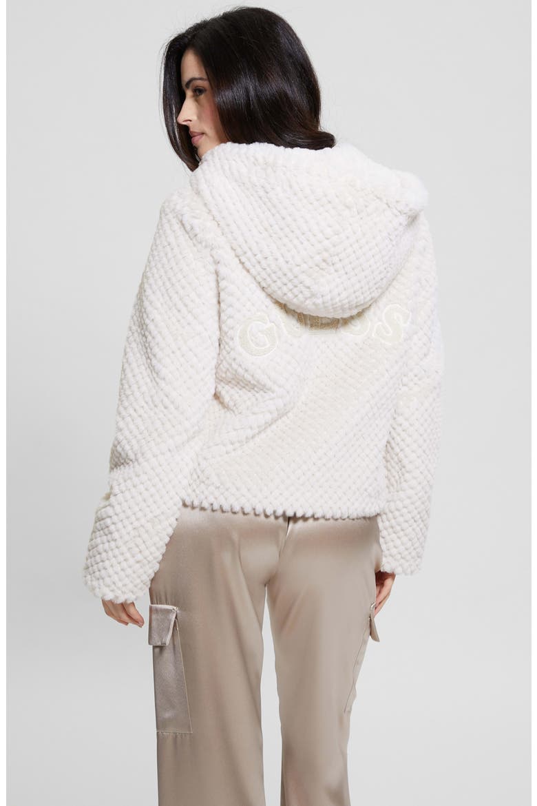 Theoline Faux Fur Hooded Jacket, Alternate, color, MUTED STONE