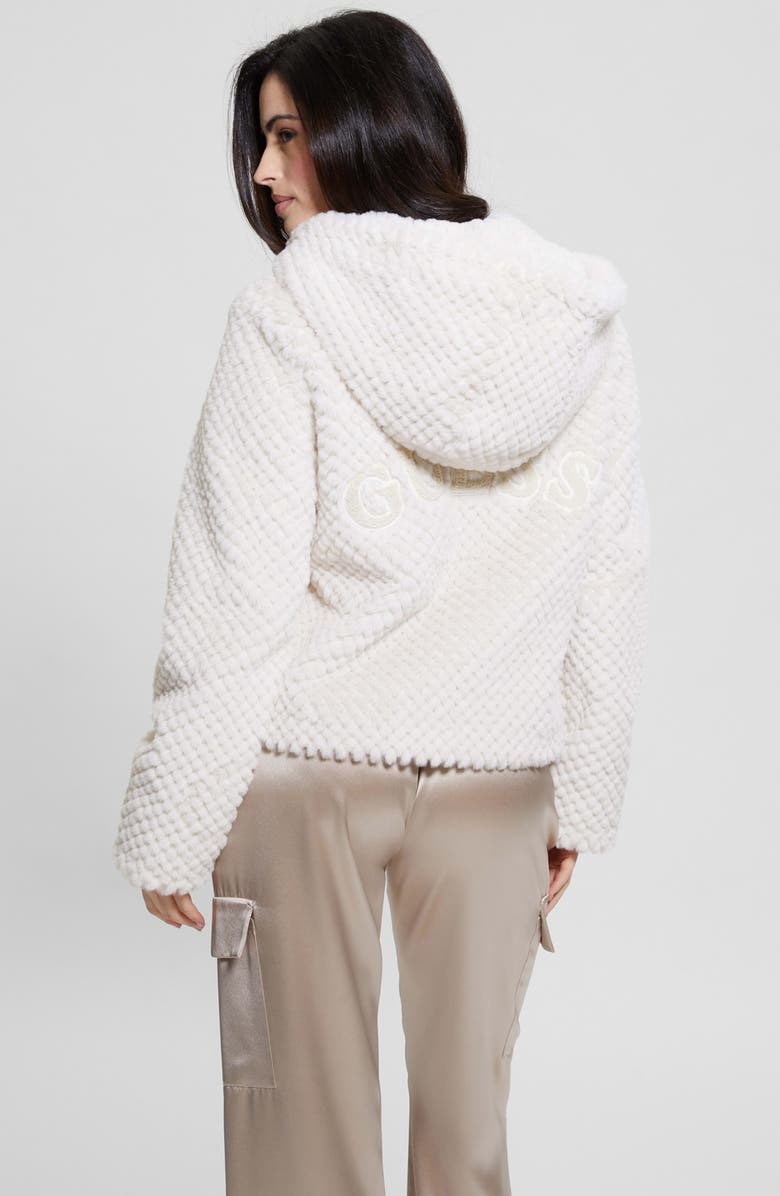 GUESS Theoline Faux Fur Hooded Jacket, Alternate, color, Muted Stone