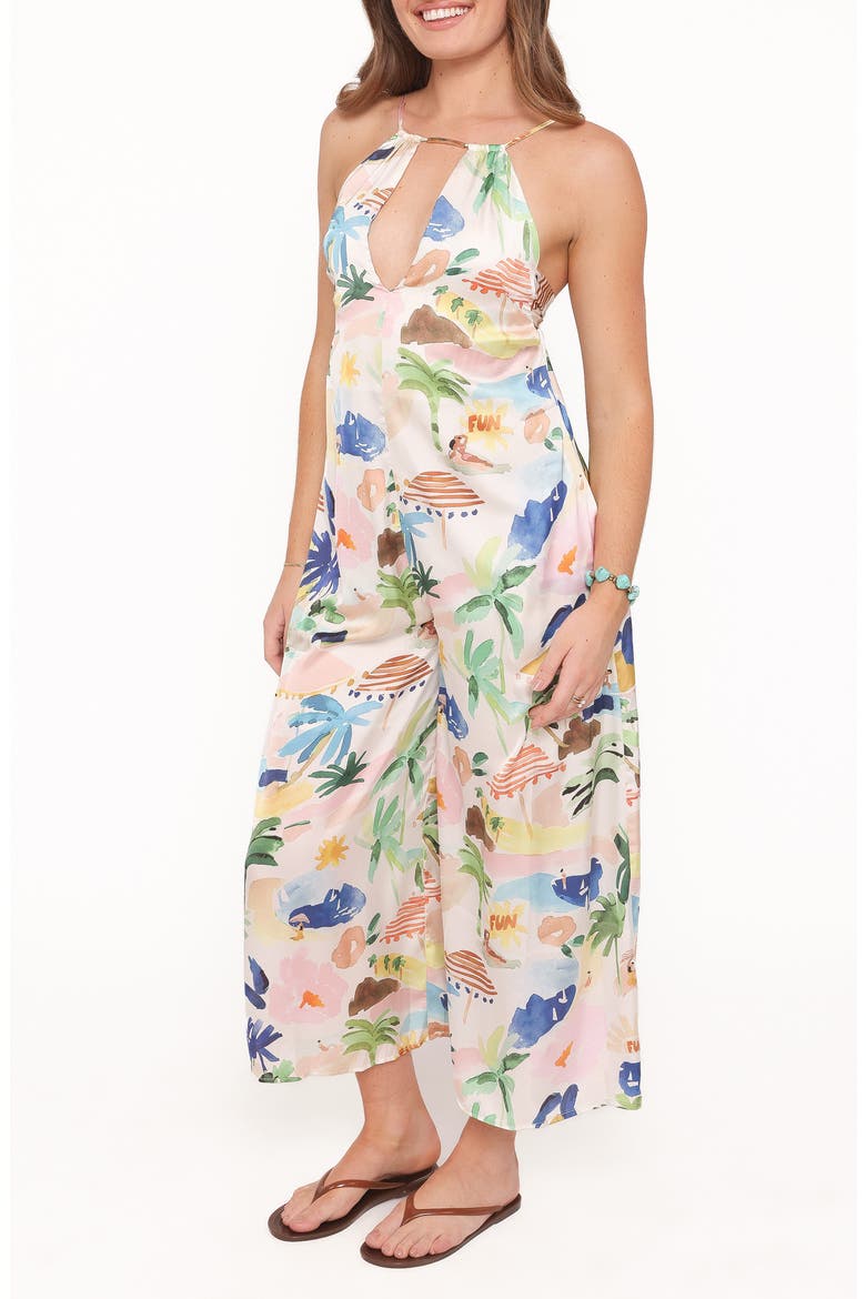 Jess Halter Neck Jumpsuit, Alternate, color, CREAM RESORT ISLE