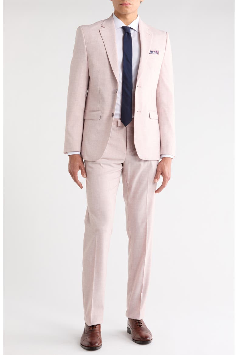 Two Button Linen Suit, Main, color, LIGHT PINK