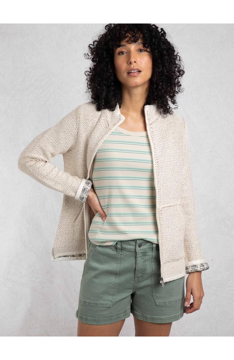 Weird Fish Sontee Full Zip Macaroni, Main, color, Ecru