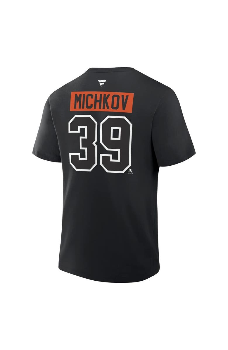 FANATICS Men's Fanatics Matvei Michkov Black Philadelphia Flyers Authentic Stack Name & Number T-Shirt, Alternate, color, Black