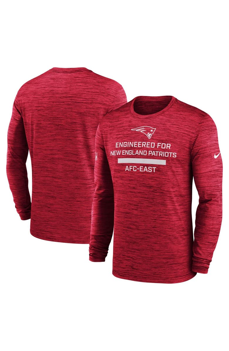 Nike Men's Nike Red New England Patriots Sideline Velocity Performance Long Sleeve T-Shirt, Alternate, color, Red