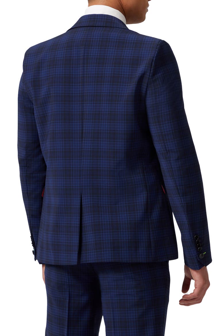 Barlow Slim Fit Navy Plaid Suit Jacket, Alternate, color, NAVY