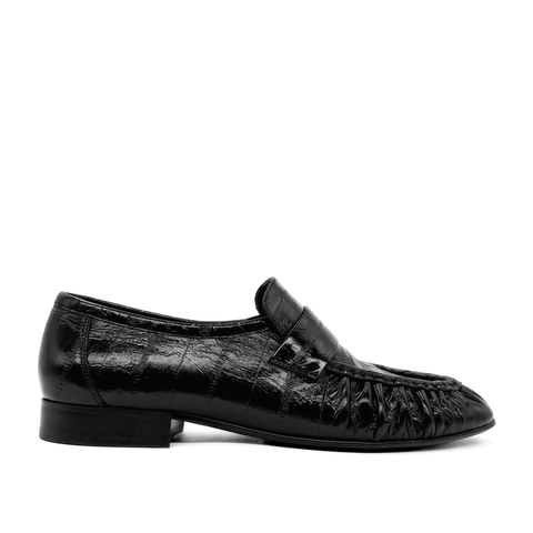 York Ruched Leather Loafers