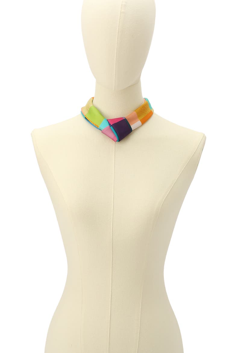 Stained Glass Silk Bandana Scarf, Alternate, color, CLASSIC RAINBOW