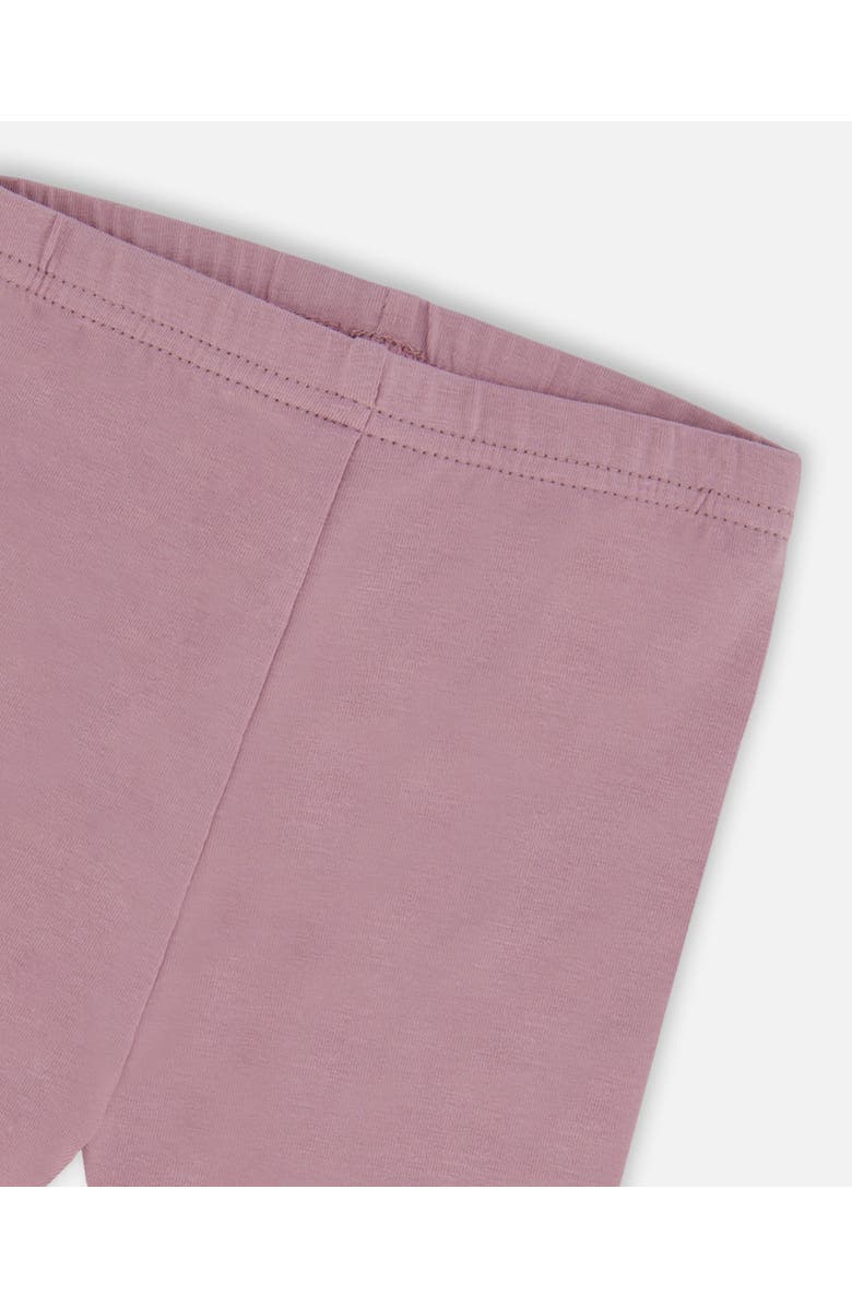 Deux par Deux Baby Girl's Printed Muslin Tunic And Organic Cotton Legging Set Peach With Pears And Purple, Alternate, color, Peach With Pears Print