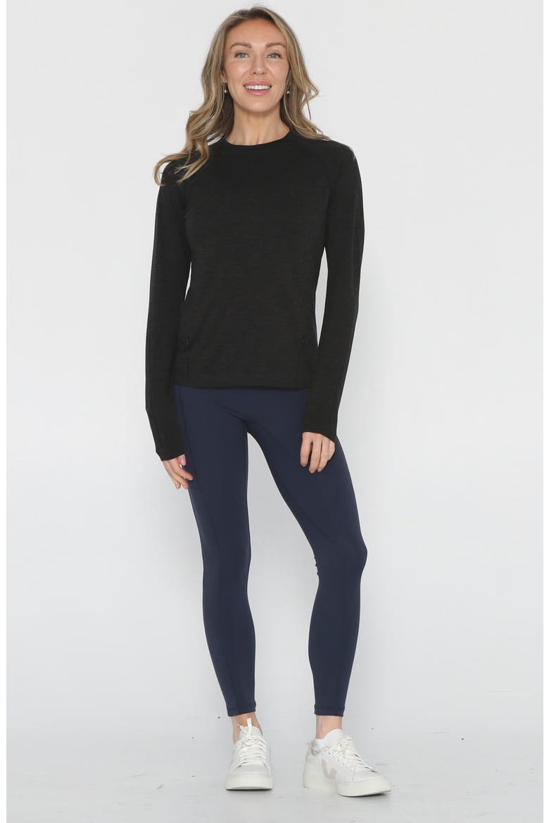 Aria Running Seamless Nursing Tee Long Sleeve, Alternate, color, Noir
