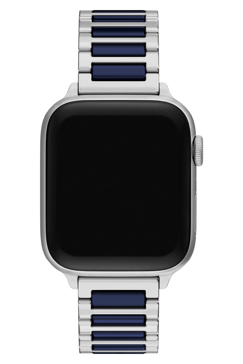 The Kira 18mm Apple Watch® Bracelet Watchband, Alternate, color, NAVY/ SILVER