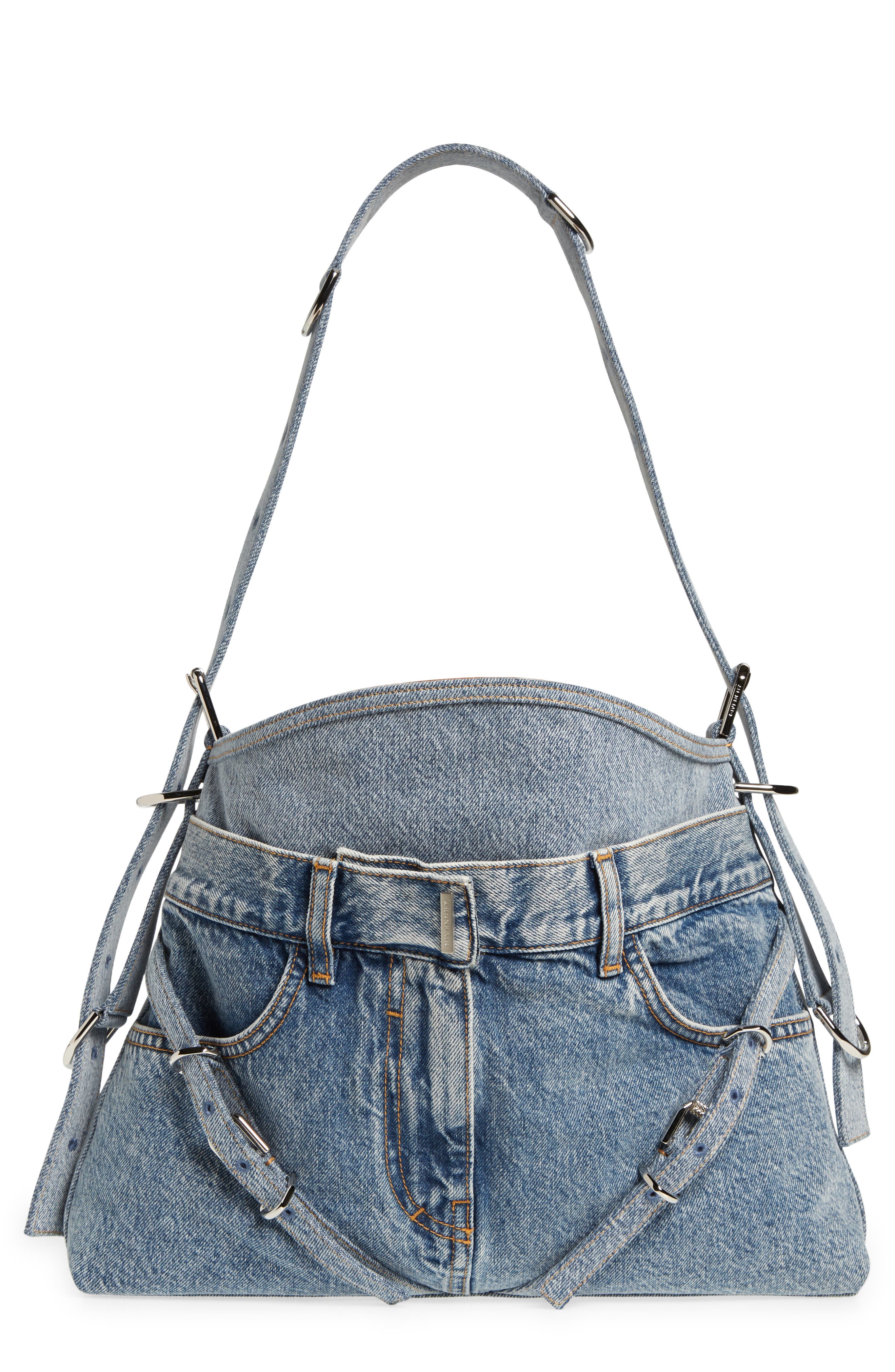 Medium Voyou Boyfriend Denim Hobo Bag, Main, color, MEDIUM BLUE