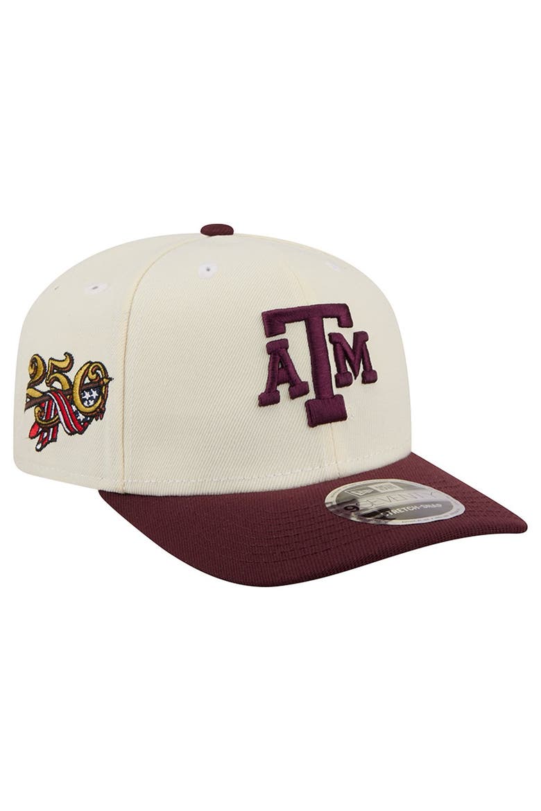 Men's New Era Cream/Maroon Texas A&M Aggies America's 250th 9SEVENTY Adjustable Hat, Main, color, Cream