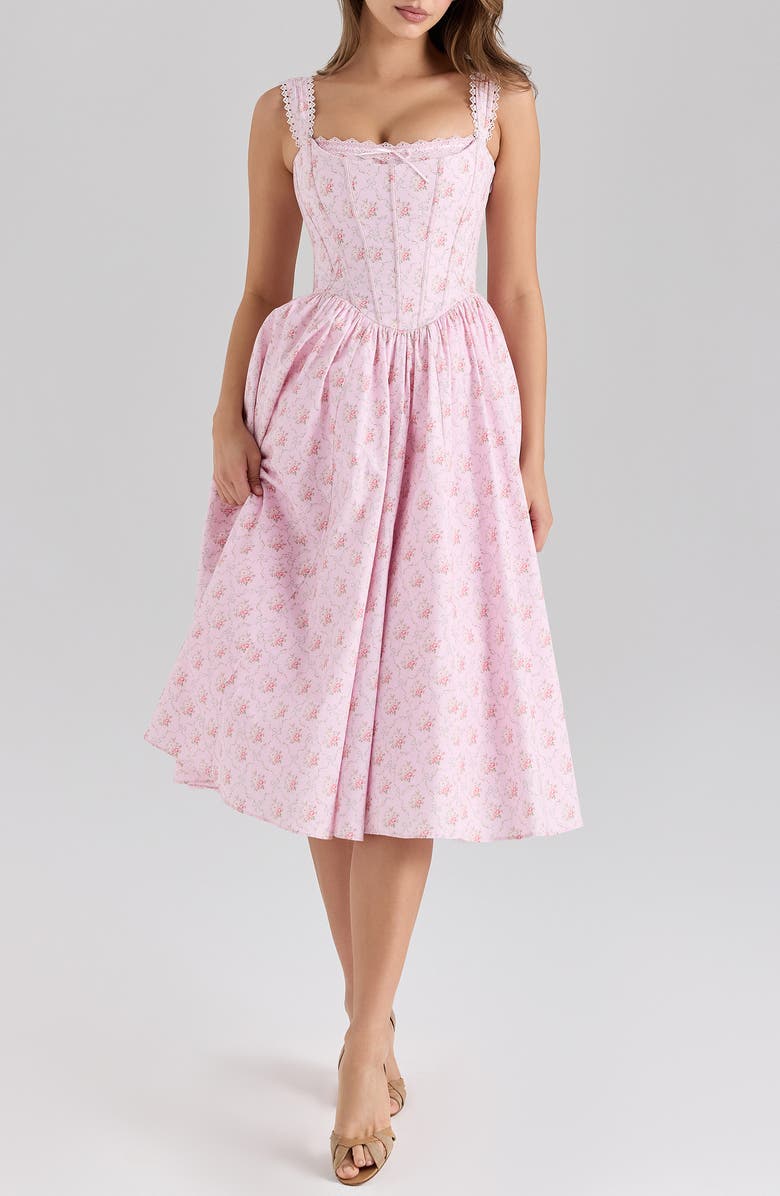 Amara Floral Print Midi Dress
