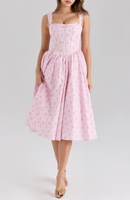 HOUSE OF CB Amara Floral Print Midi Dress