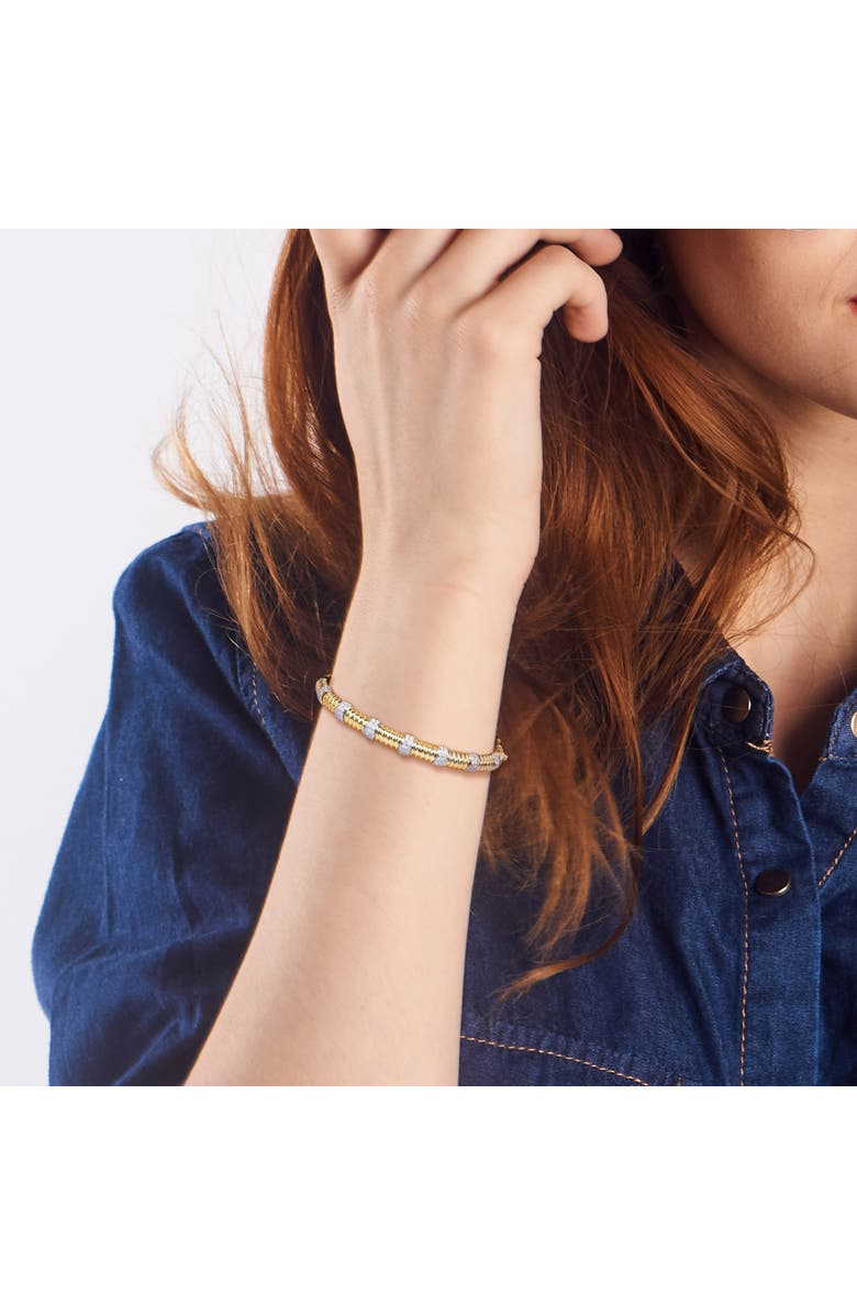 Julianna B. Diamond Station Bangle Bracelet 14k, Alternate, color, 14K Gold