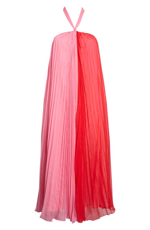 Galena Halter Pleated Maxi Dress
