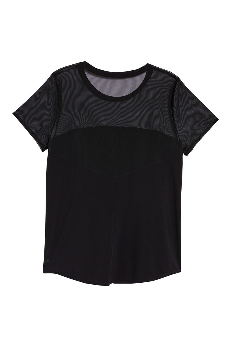 Go with the Flow Mesh Top, Alternate, color, BLACK