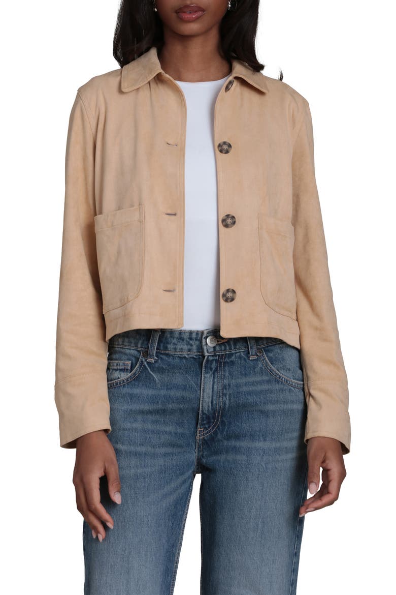 Faux Suede Jacket, Alternate, color, DRIFTWOOD