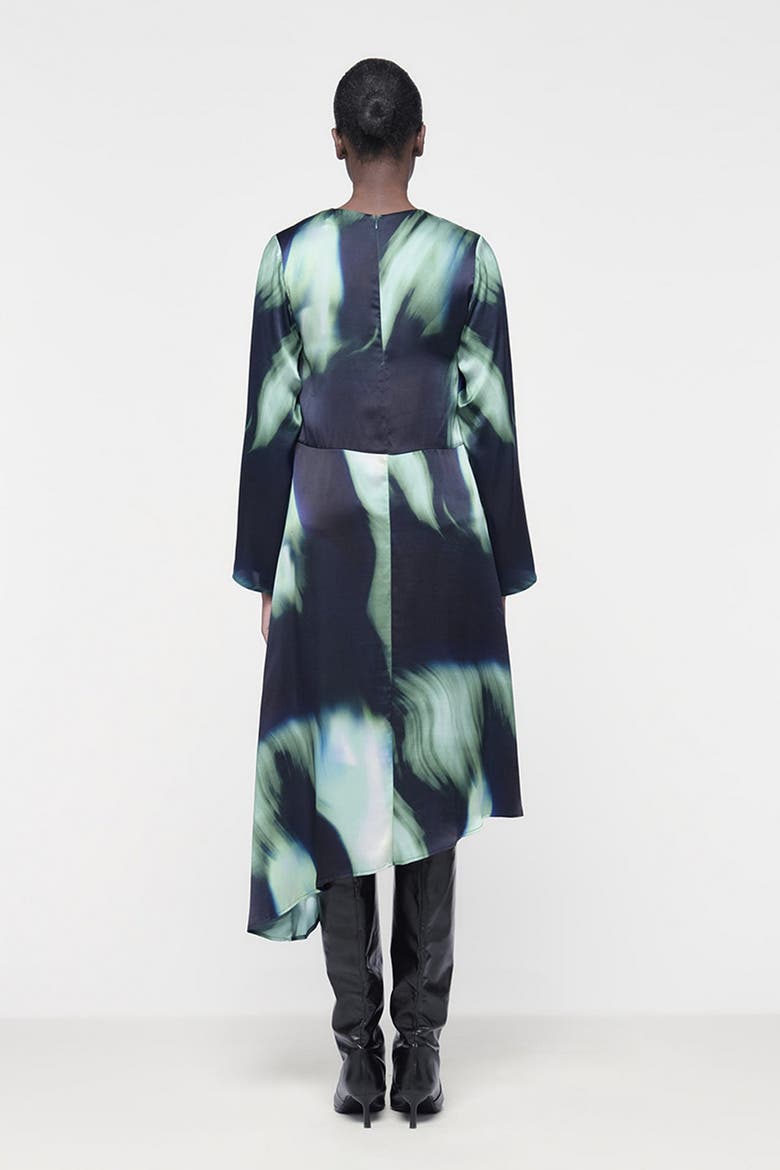 Printed Paneled Dress, Alternate, color, Green