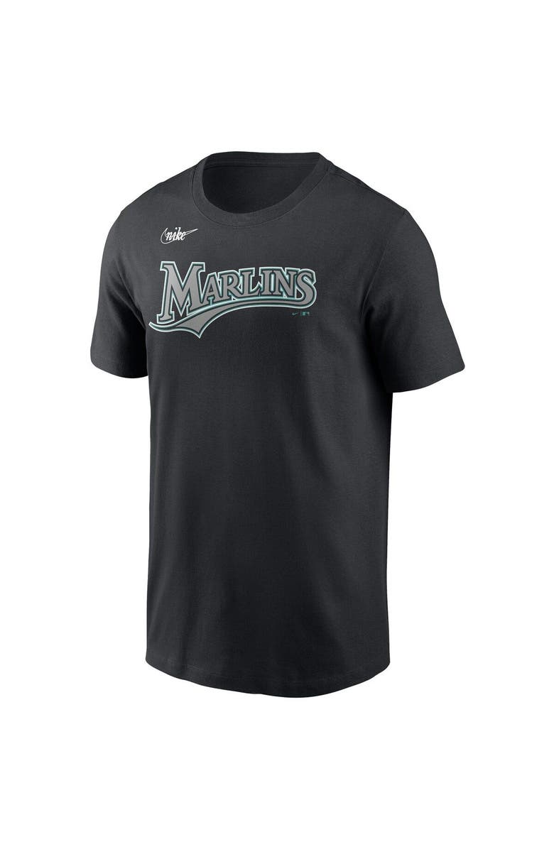 Nike Men's Nike Ivan Rodriguez Black Florida Marlins Cooperstown Collection Name & Number T-Shirt, Alternate, color,