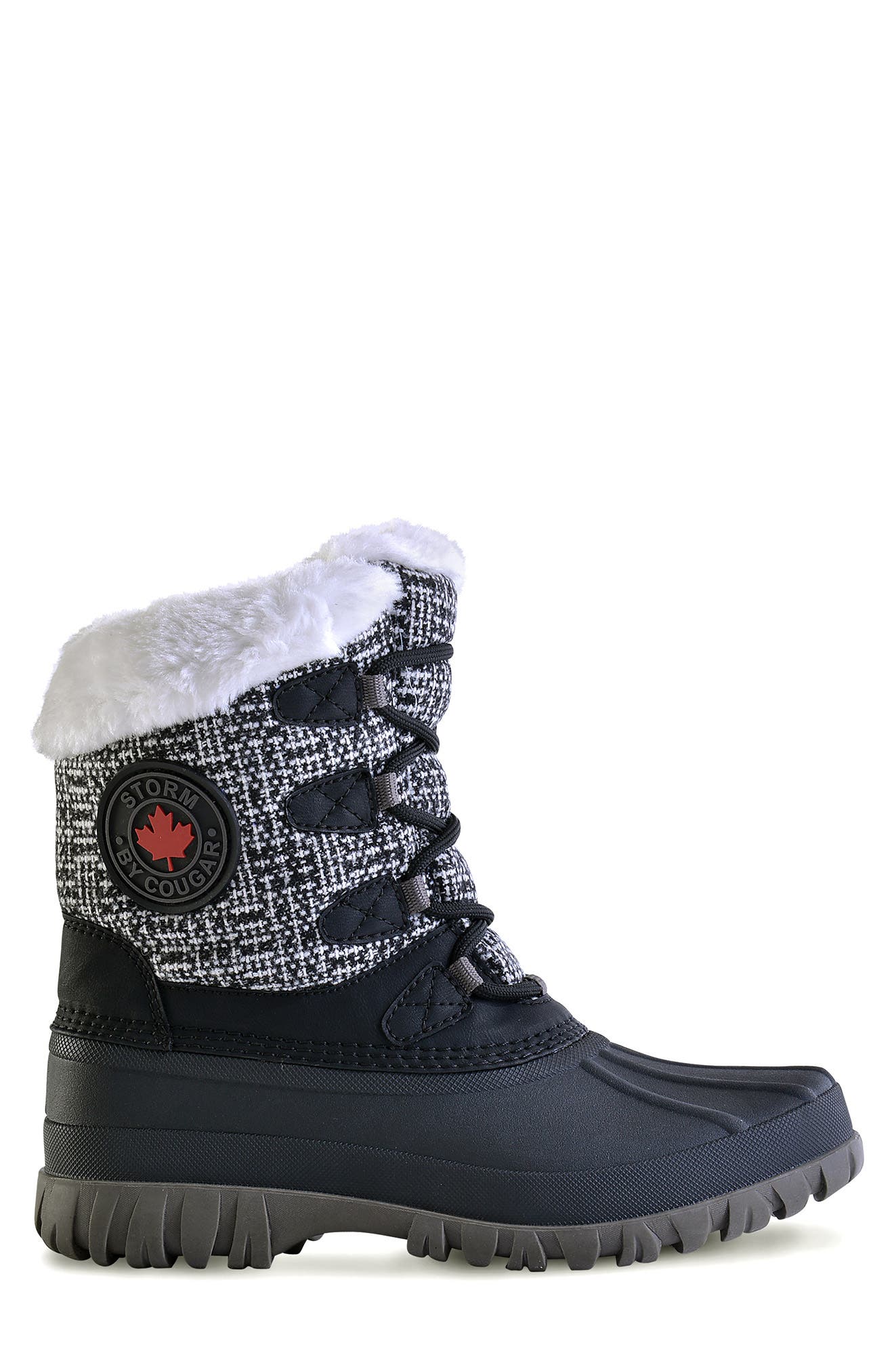 Cabin Faux Fur Cuff Waterproof Winter Boot, Alternate, color, WHITE MULTI