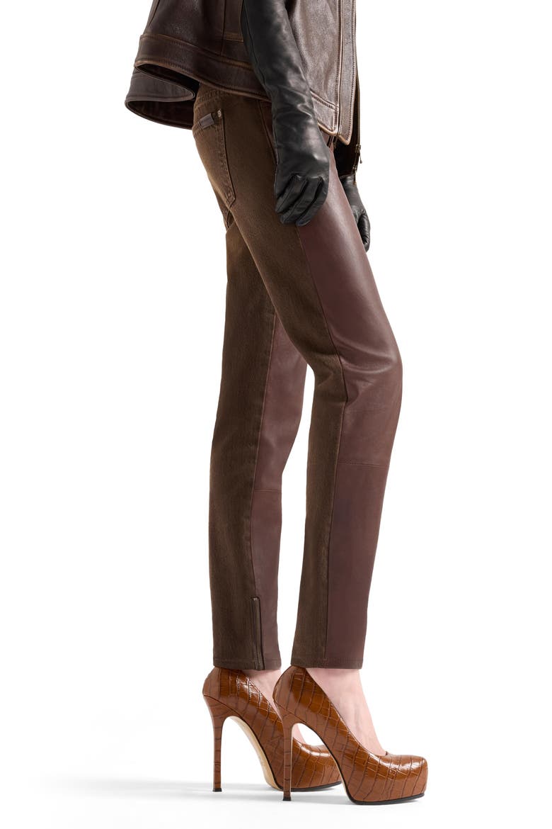 Y2K Coated Low Rise Skinny Pants, Alternate, color, LEATHER NOHO