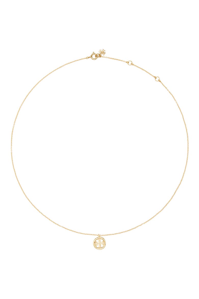 Icon Circle Pendant Necklace, Alternate, color, TORY GOLD