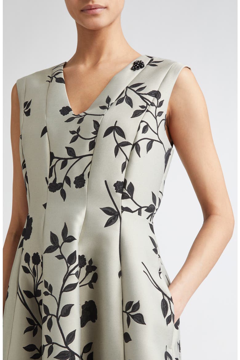 Clea Floral Print Midi Dress, Alternate, color, ECRU