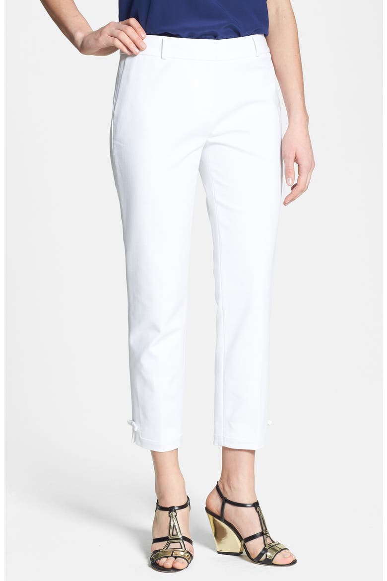 'jackie' stretch cotton capri pants, Main, color, FRESHWHITE