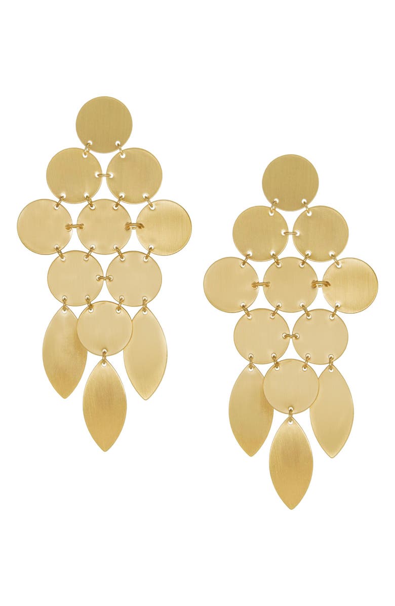 MARLYN SCHIFF Camilla Statement Drop Earrings, Main, color, Gold