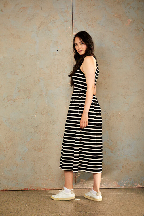 The Bshirt Racer Back Gathered Dress In Multi