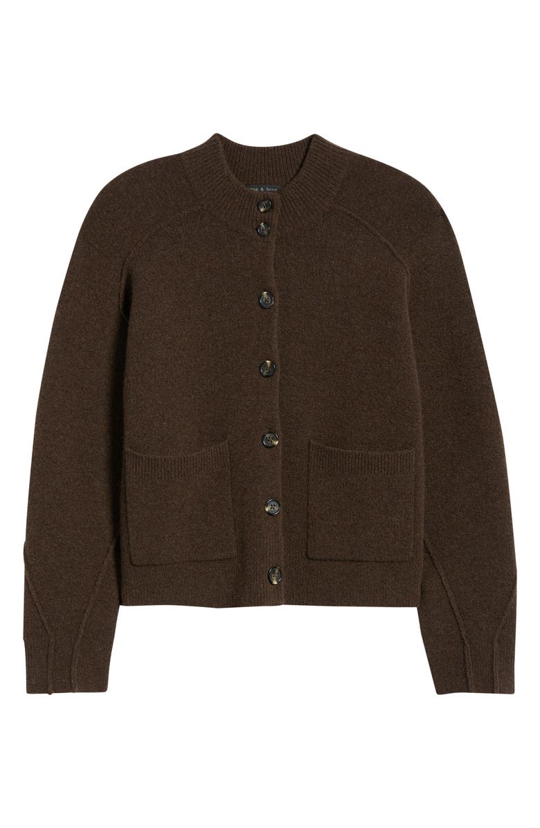 rag & bone Bridget Mock Neck Wool Blend Cardigan, Main, color,