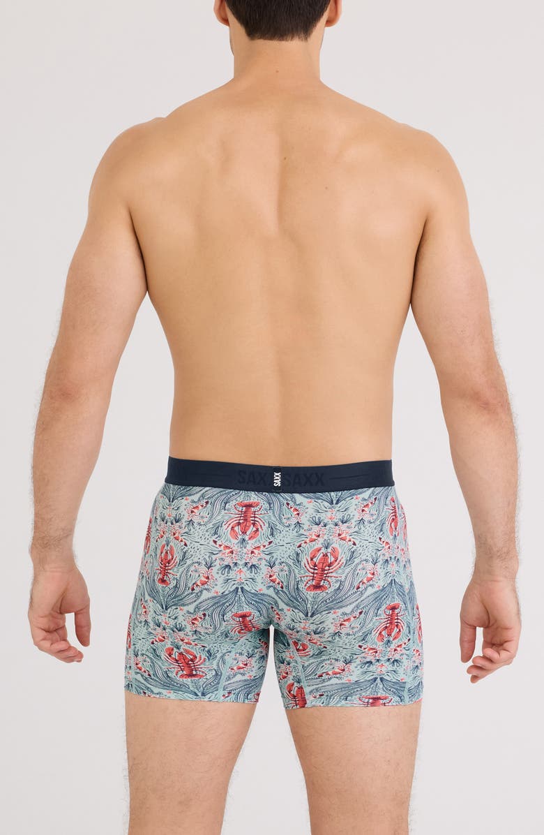 SAXX Smooth Luxe Micro Modal Boxer Briefs, Alternate, color, Lobster Flourish-Mnt