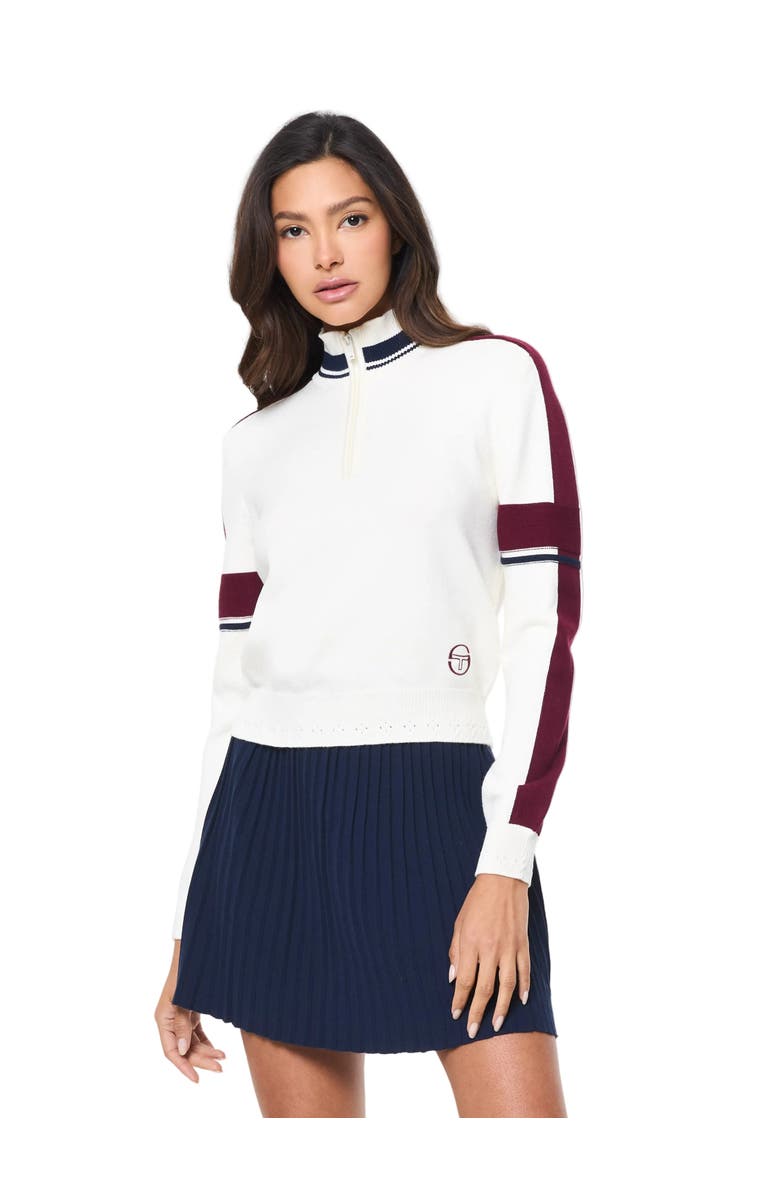 Sergio Tacchini Nota Knit Quarter Zip, Main, color, Gardenia