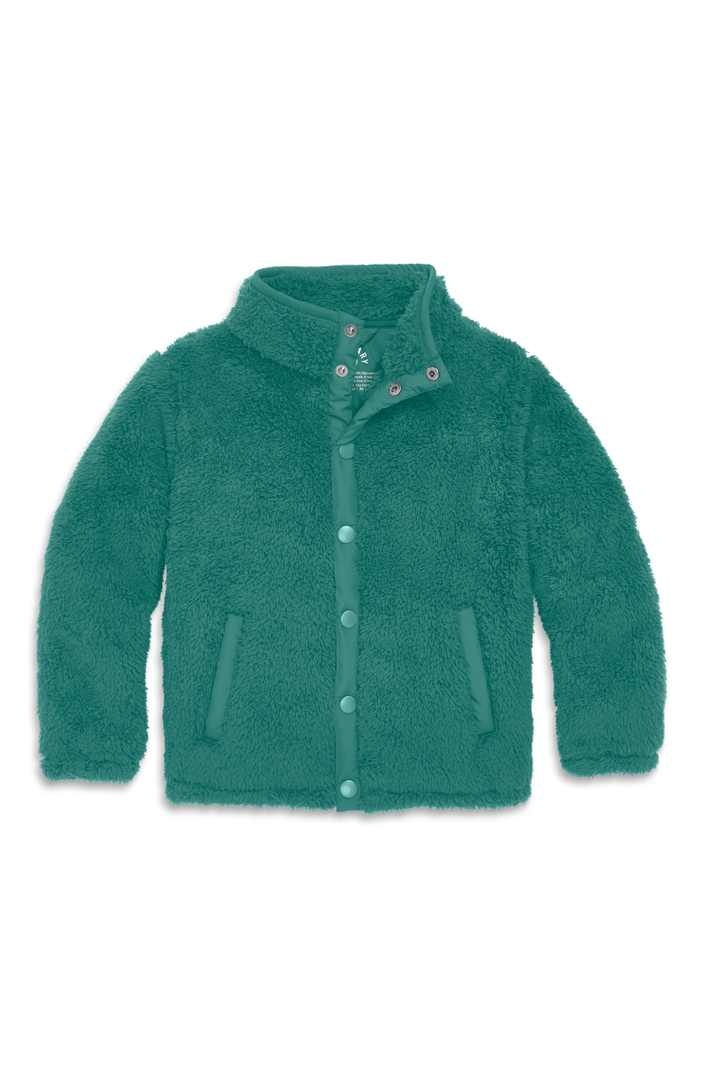 Primary Kids Teddy Fleece Jacket, Main, color, Sunwashed Teal