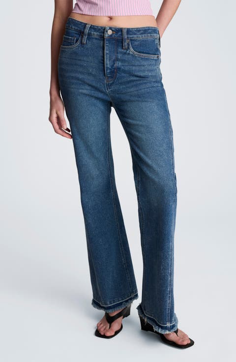 High Waist Release Hem Flare Jeans (Baltic Wash)