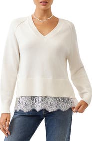 FIFTEEN TWENTY Camila Lace Layered Sweater