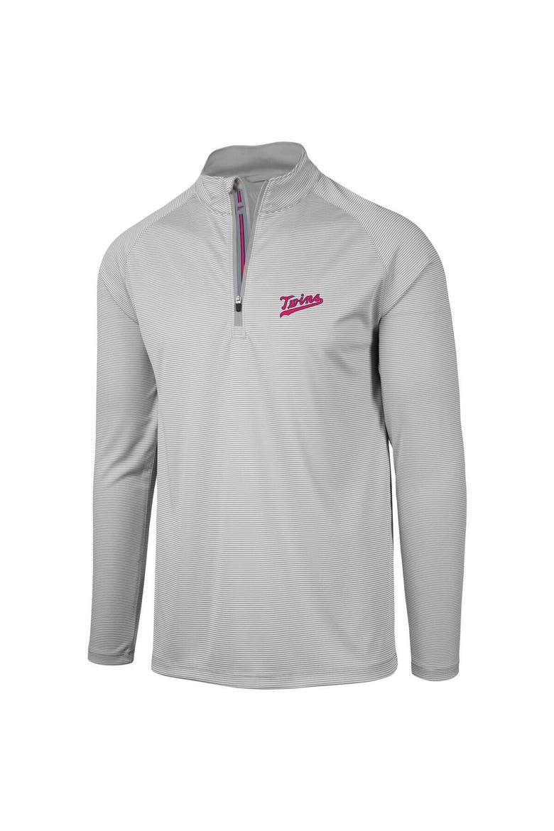 Men's Levelwear Gray Minnesota Twins Orion Historic Logo Raglan Quarter-Zip Jacket, Alternate, color, Gray