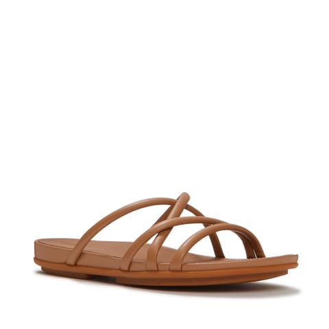 Gracie Leather Strappy Slides
