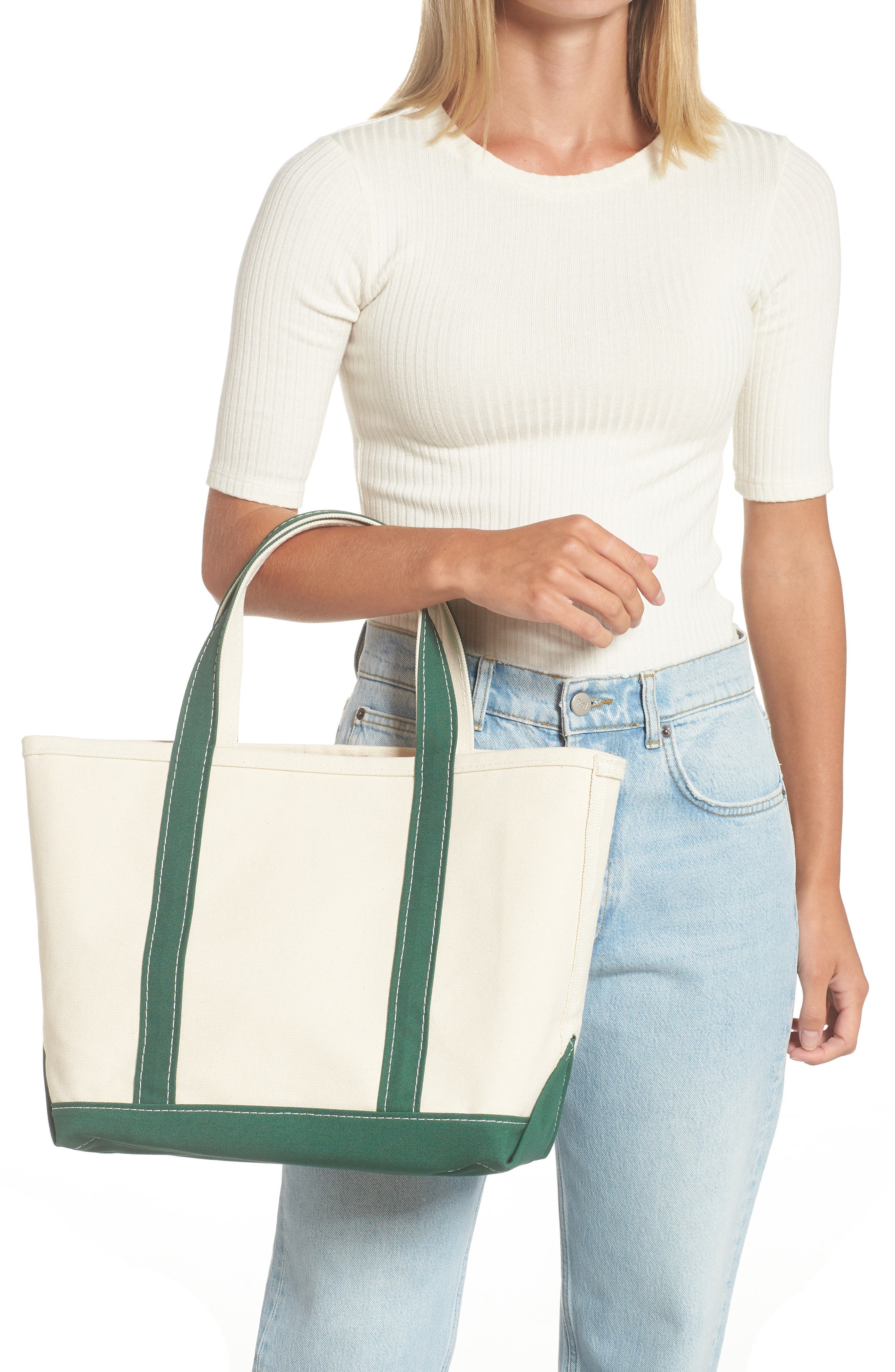 L.L.Bean Boat & Tote Cotton Canvas Bag, Alternate, color, 