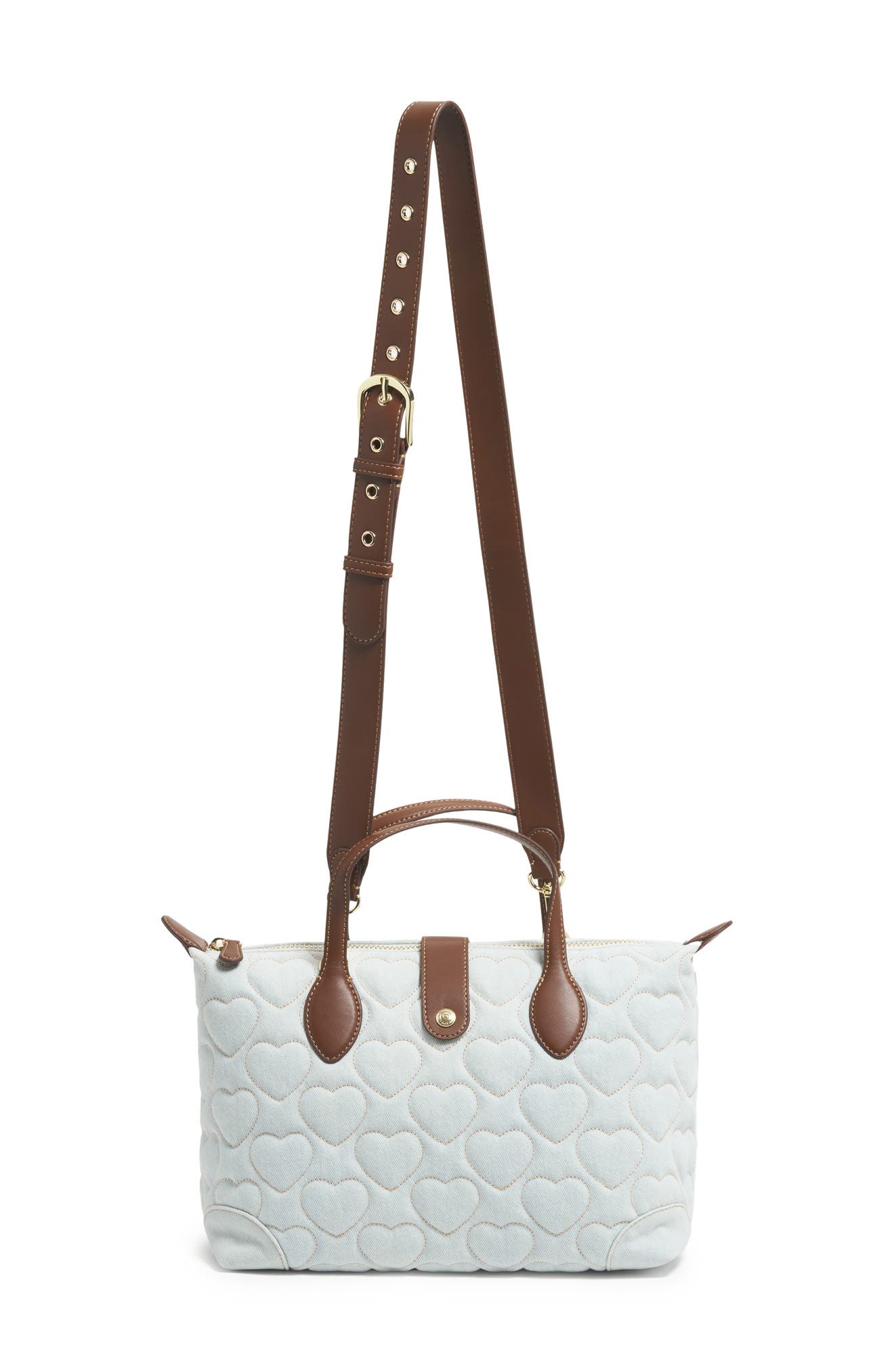 Stoney Clover Lane Quilted Denim Pouchette Crossbody Bag, Alternate, color, Sweetheart Denim