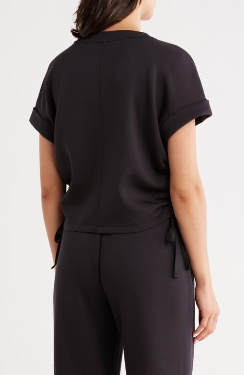 Z By Zella Whisper Ruched Scuba T-shirt In Black