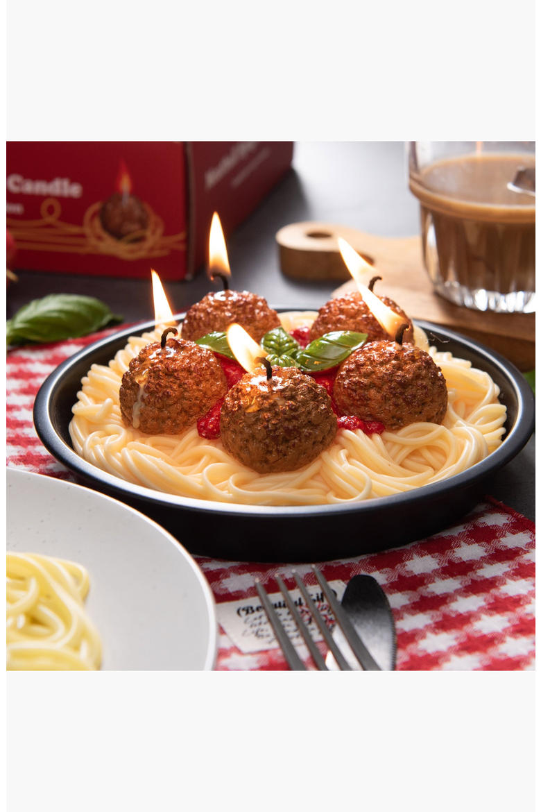 Spaghetti and Meatballs Candle, Alternate, color, Spaghetti And Meatballs