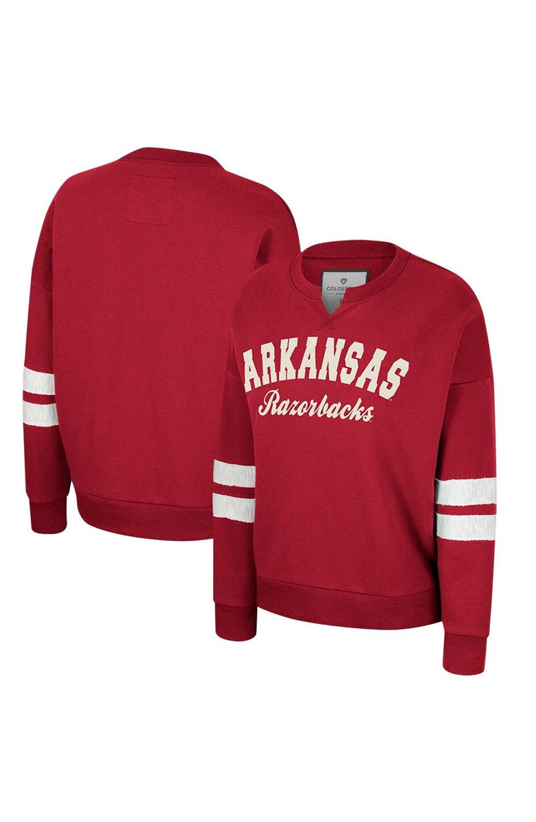 COLOSSEUM Women's Colosseum Cardinal Arkansas Razorbacks Perfect Date Notch Neck Pullover Sweatshirt, Main, color, 