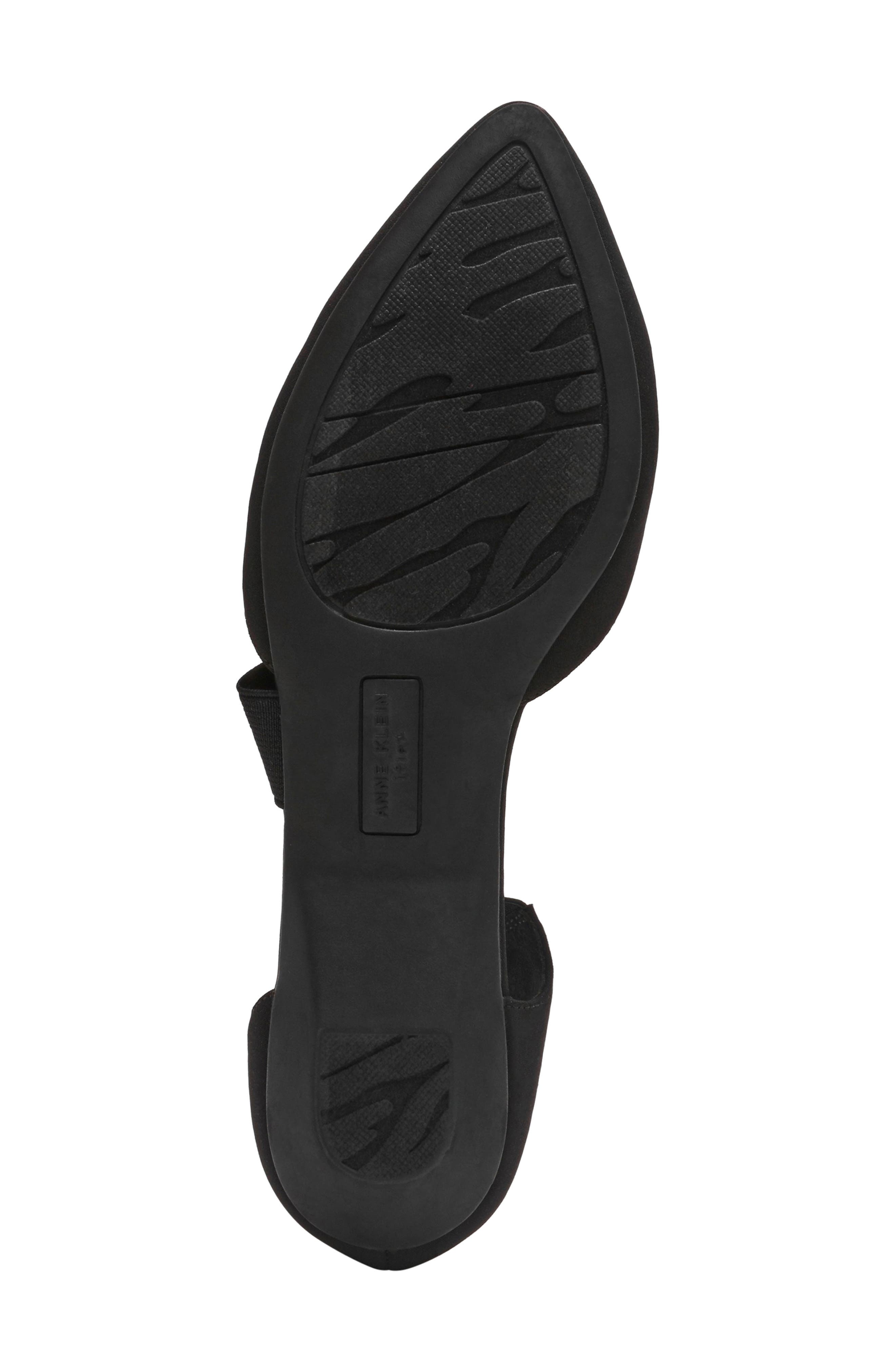 Anne Klein Oksanna Pointed Toe Flat, Alternate, color, Black Stretch