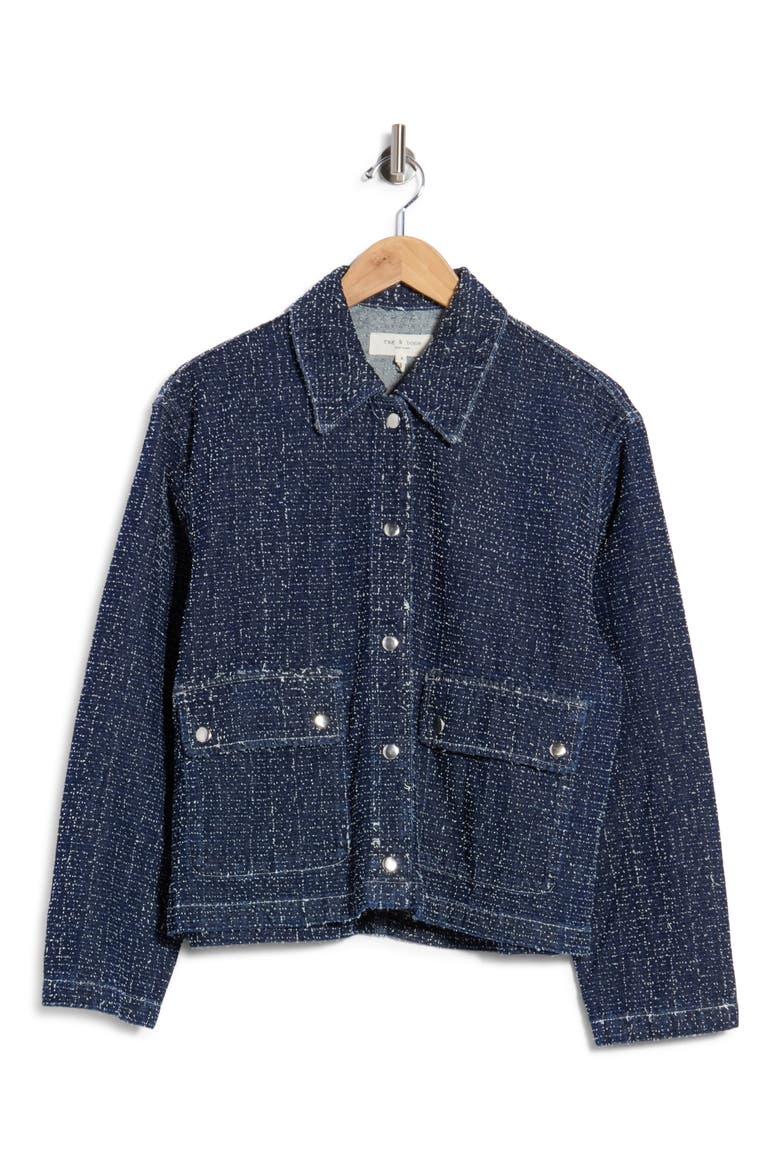 Cassandra Cropped Tweed Jacket, Main, color, ALGTWEED