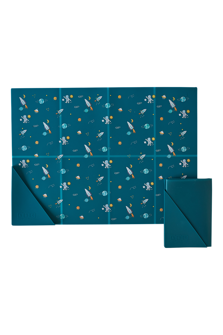 Silicone Foldable Placemat, Main, color, Space Galaxy Blue