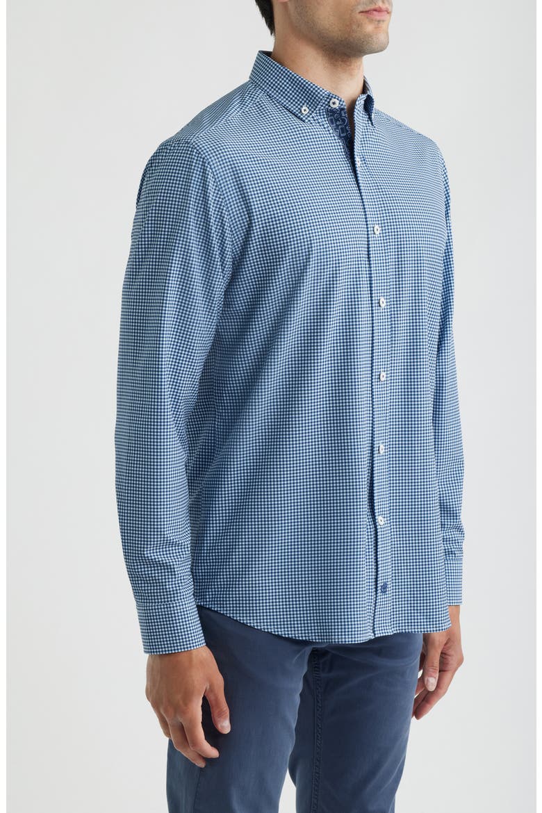 XC+™ Performance Game Day Gingham Button-Up Shirt, Alternate, color, NAVY