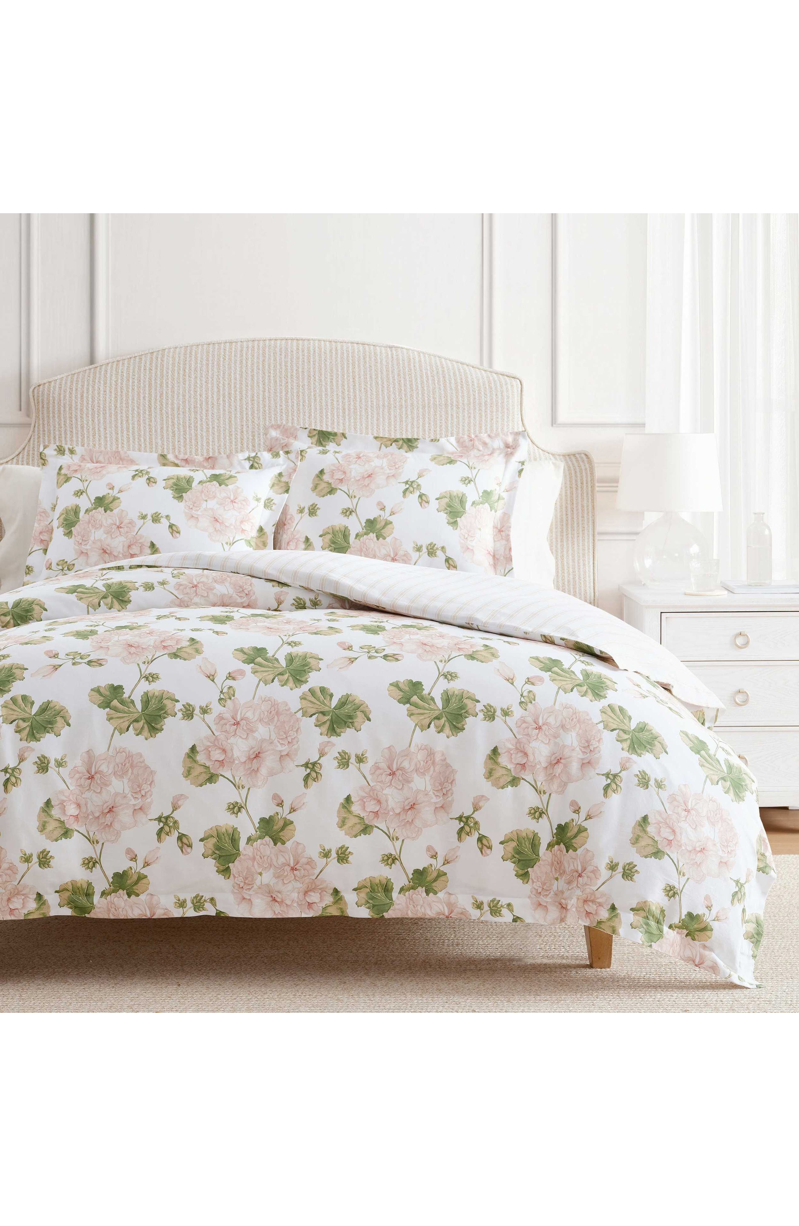MARTHA STEWART Geranium Bloom Cotton Sateen Duvet Set | Nordstromrack