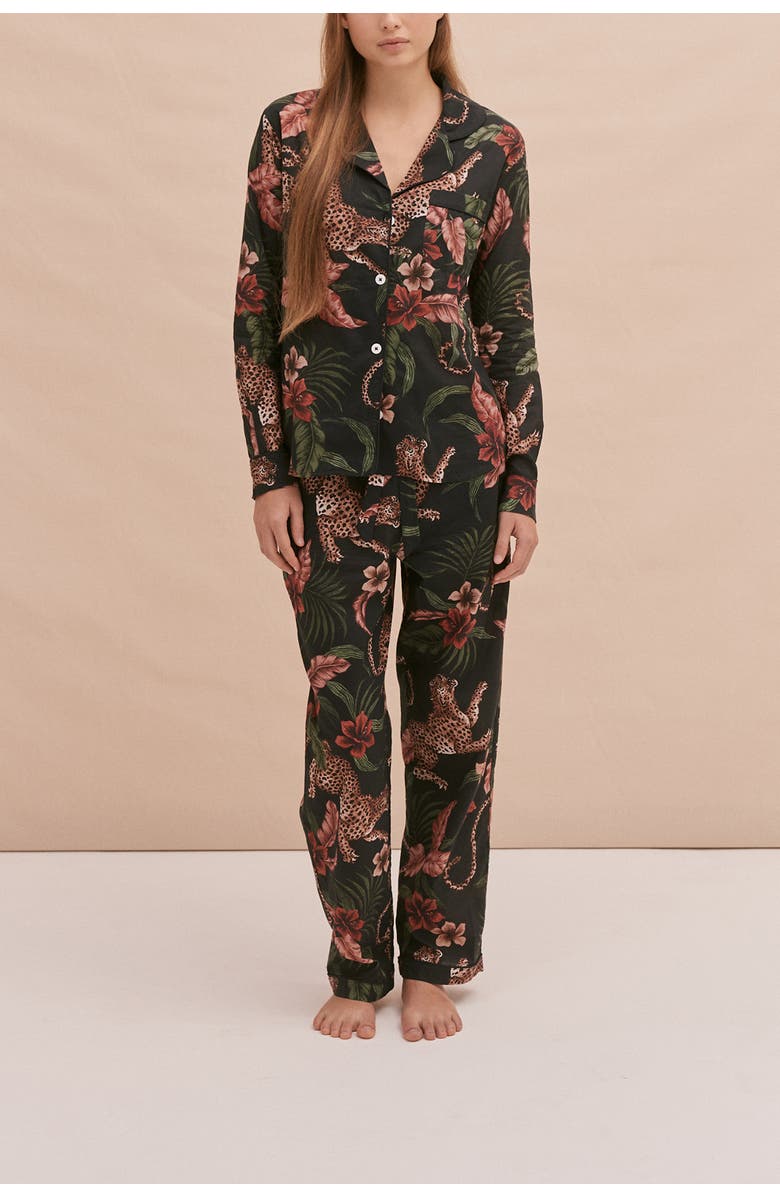 Desmond & Dempsey Long Pajama Set, Main, color, Soleia Navy