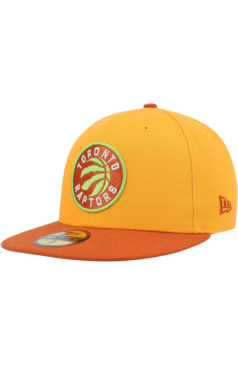 New Era Men's New Era  Gold/Rust Toronto Raptors 59FIFTY Fitted Hat, Alternate, color, 